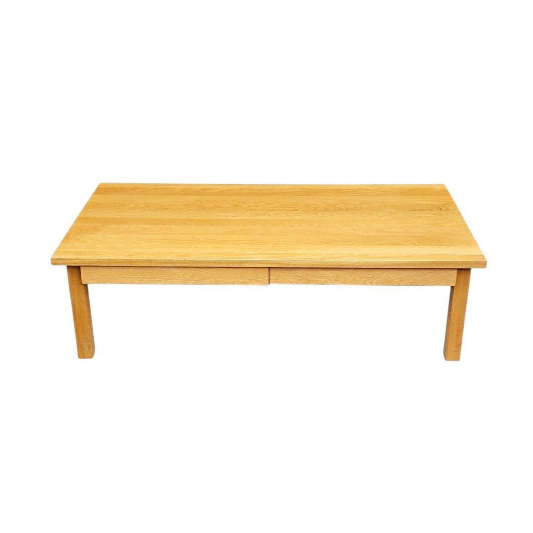 無印良品 木製ローテーブル 引出付 オーク材 ナチュラル 無垢材 文机 デスク