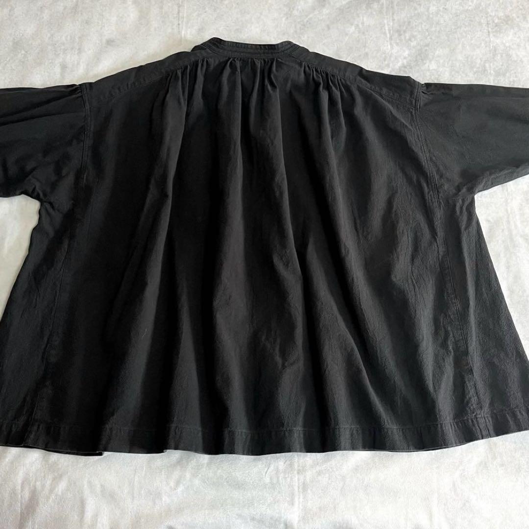 かぐれ コットンギャザースタンドカラーブラウス sizeフリー 黒