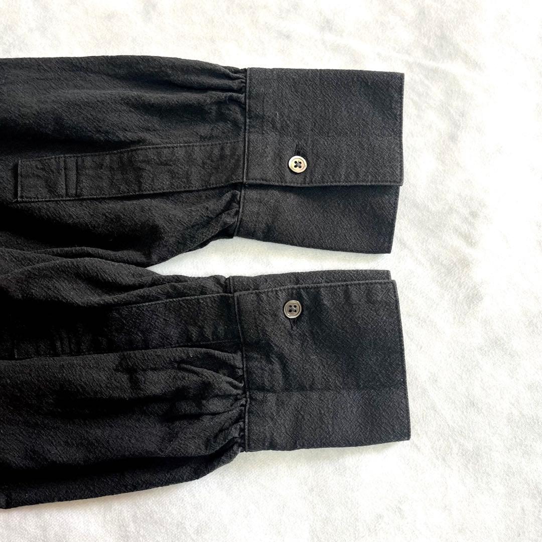 かぐれ コットンギャザースタンドカラーブラウス sizeフリー 黒