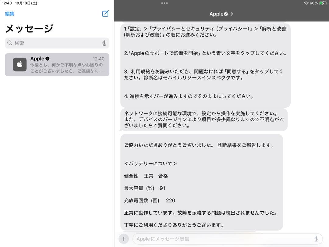熊*本様 iPad 第8世代 32GB スペースグレー バッテリー最大容量　91