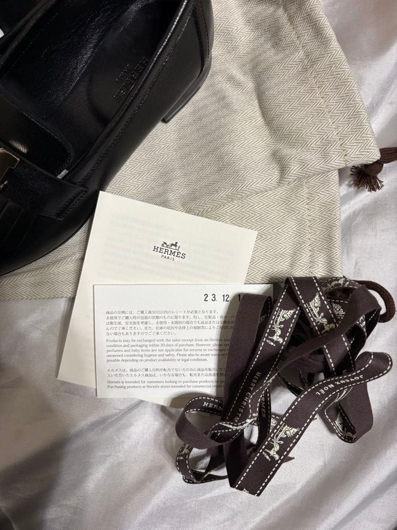 エルメス hermes 美品 モカシンロワイヤル 黒 35