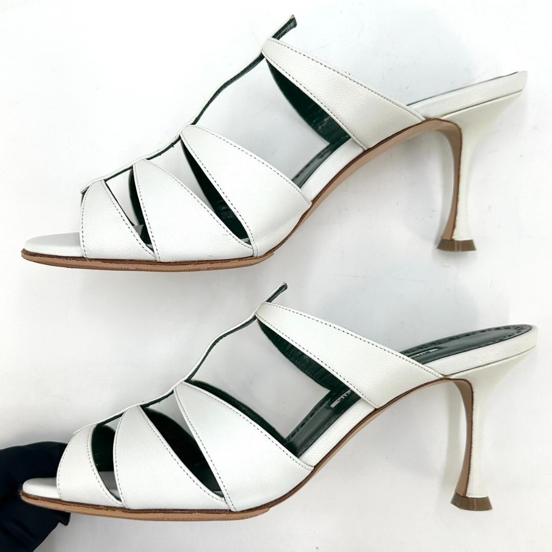 MANOLO BLAHNIK マノロブラニク ミュール NOORAMU ホワイト