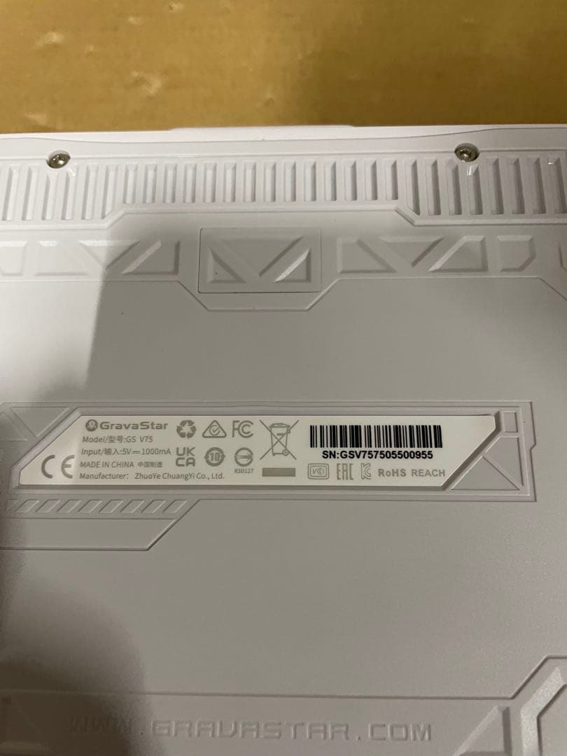 GravaStar Mercury V75 キーボード テンキーレス ホワイト