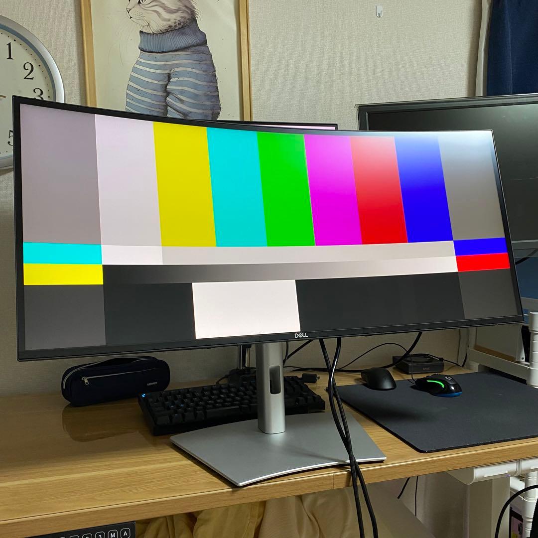 美品　Dell U3421WE 曲面ウルトラワイドモニター