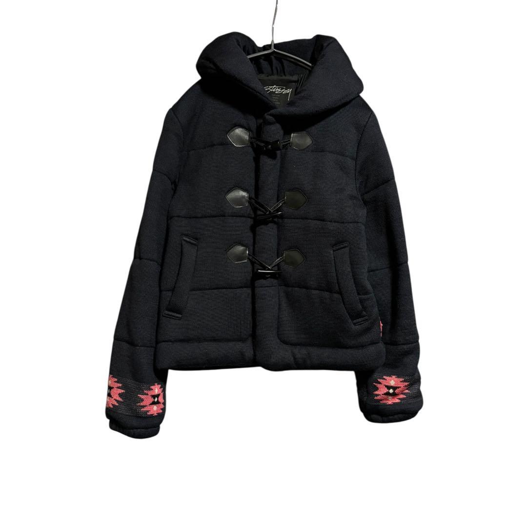 【希少】00s OLD STUSSY ネイティブ柄 ダッフルニットジャケット 黒