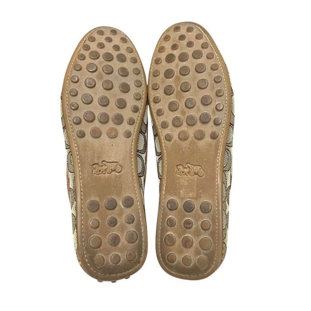 本日限定値引‼️美品‼️箱付❣️COACH モカシン ベージュ/ブラウン シグネチャー