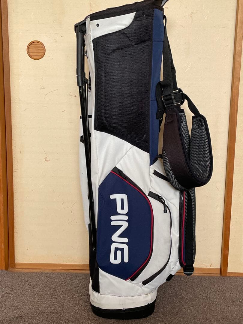 マサシ PING スタンド式ゴルフバッグ ネイビー/ホワイト