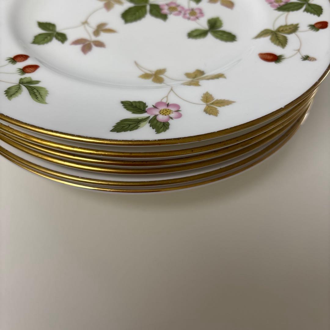 ウェッジウッド　ワイルドストロベリー　デザートプレート20.5cm 黒壺6枚