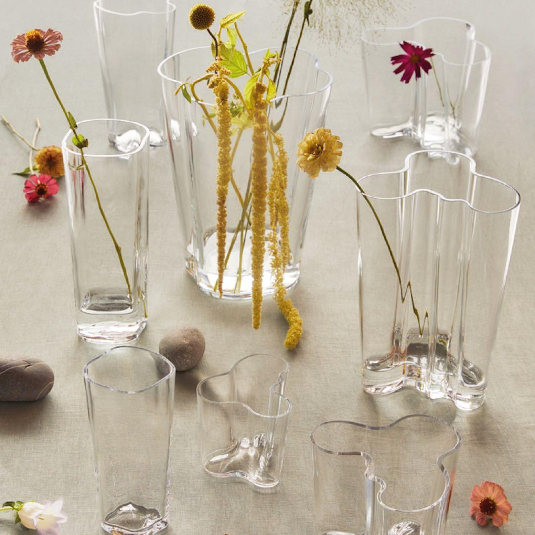 新品未使用品 イッタラ アルヴァアアルト ベース180花瓶 クリア