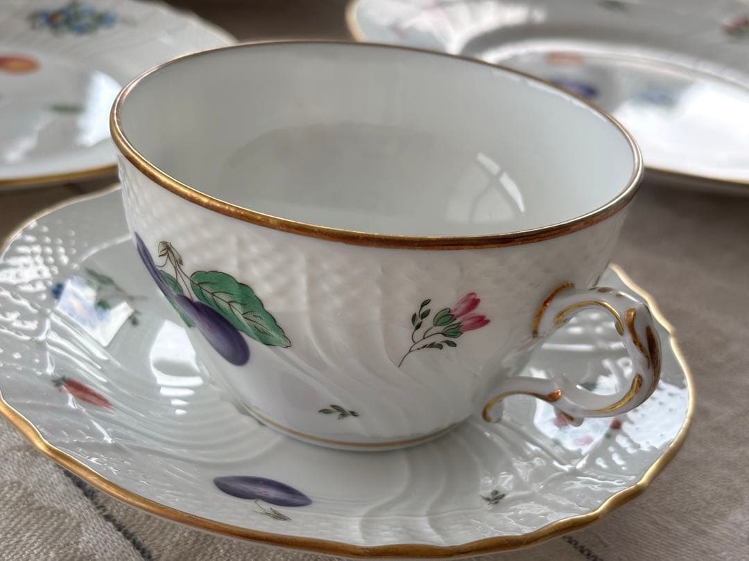 リチャードジノリ　ペルージャ　ベッキオフルーツ カップ2客&プレート４枚 計6点