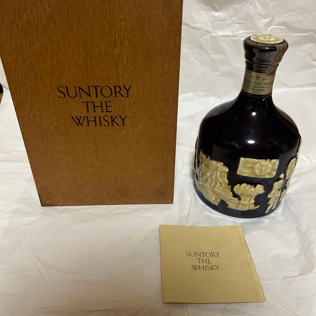 【希少未開栓】 サントリー ザ ウイスキー 有田焼 陶器ボトル 木箱付美品