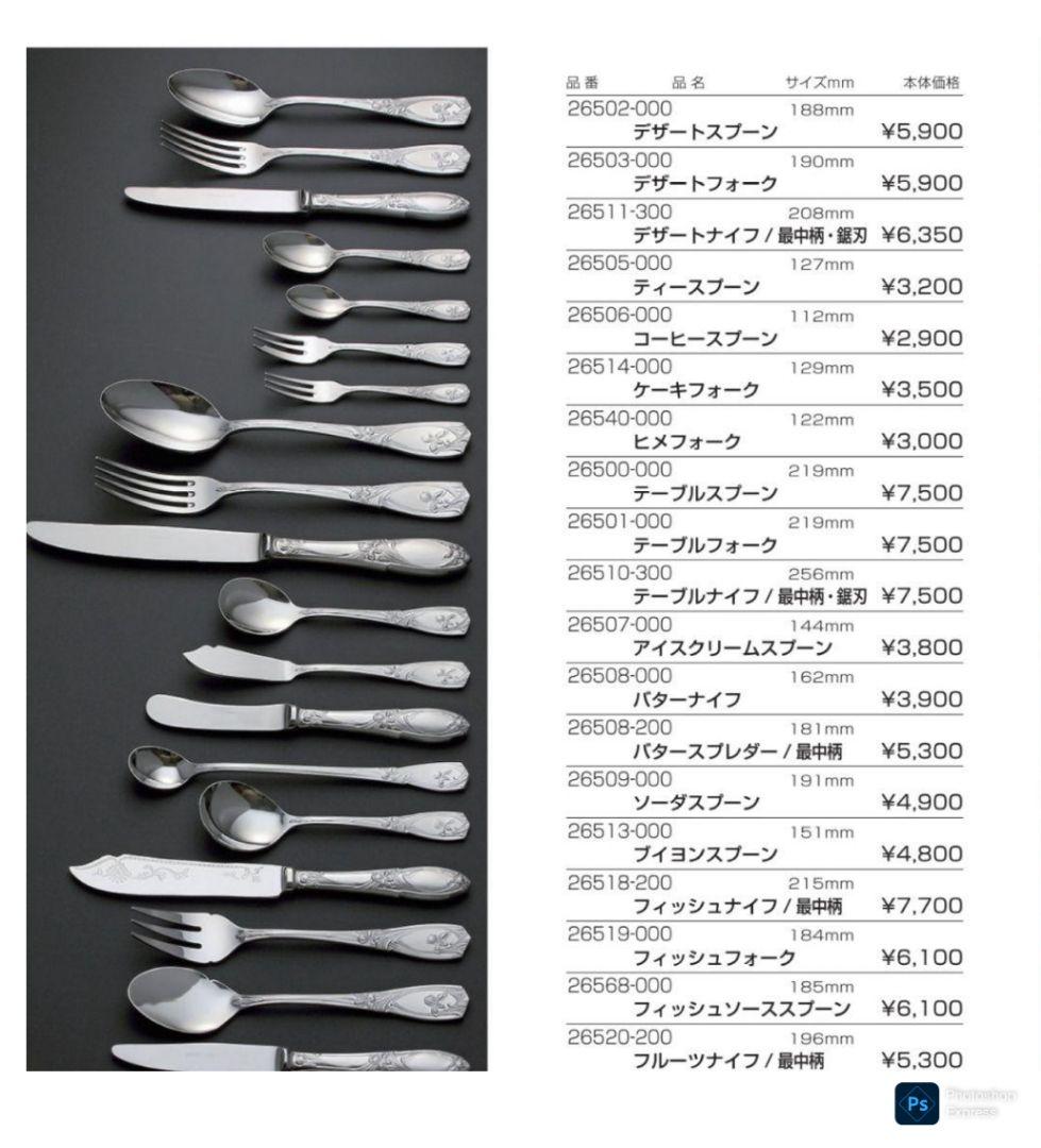 チャウーノパリシリーズ　カトラリー4本×2セット　フェルニオングラス