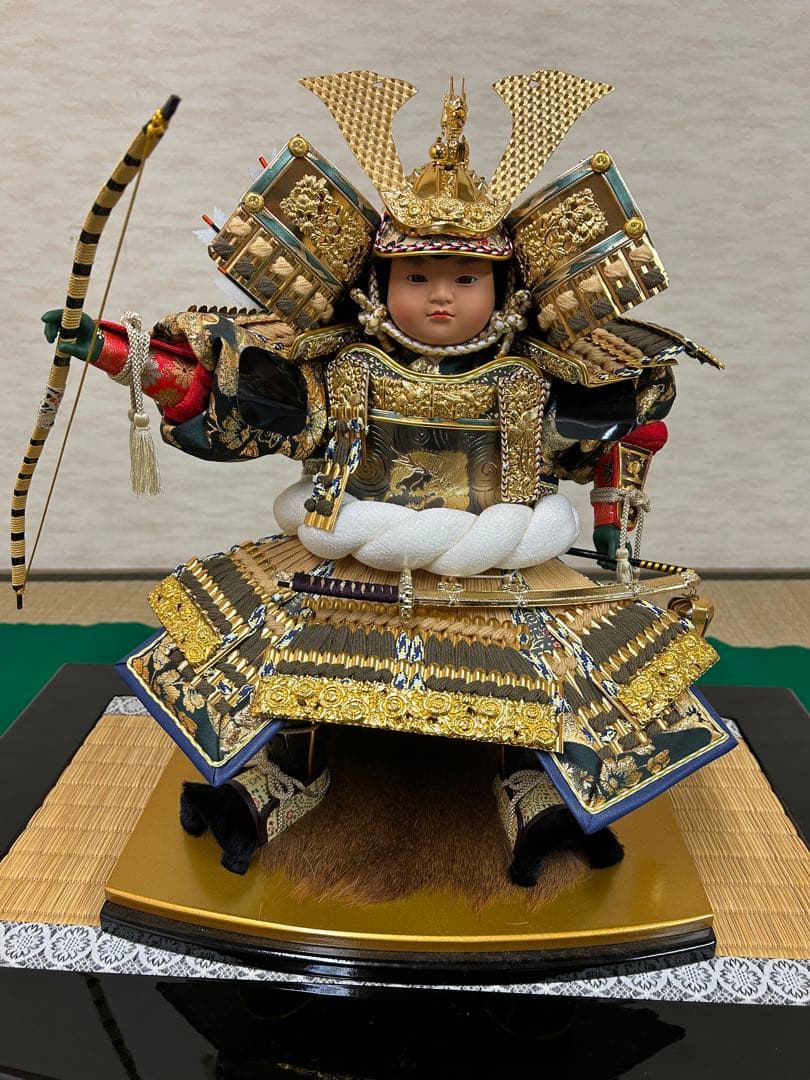 五月人形 8号 彫金 大翔 若草 松月作 特撰 古代鎖太刀 藤栄作 鎧 兜