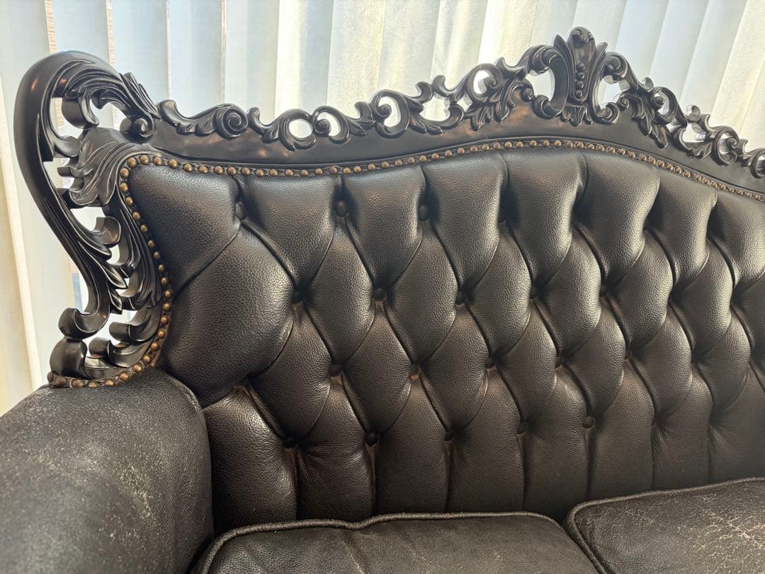 バロックスタイル ブラックソファ