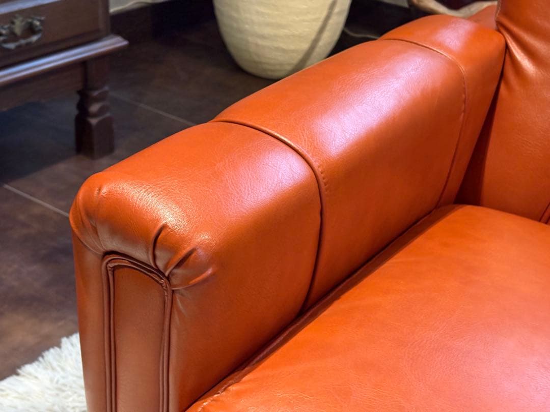 カリモク　karimoku オレンジソファ　タフティング　ヴィンテージ　SG