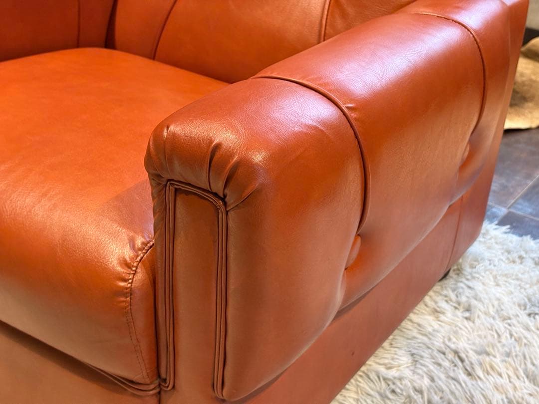 カリモク　karimoku オレンジソファ　タフティング　ヴィンテージ　SG