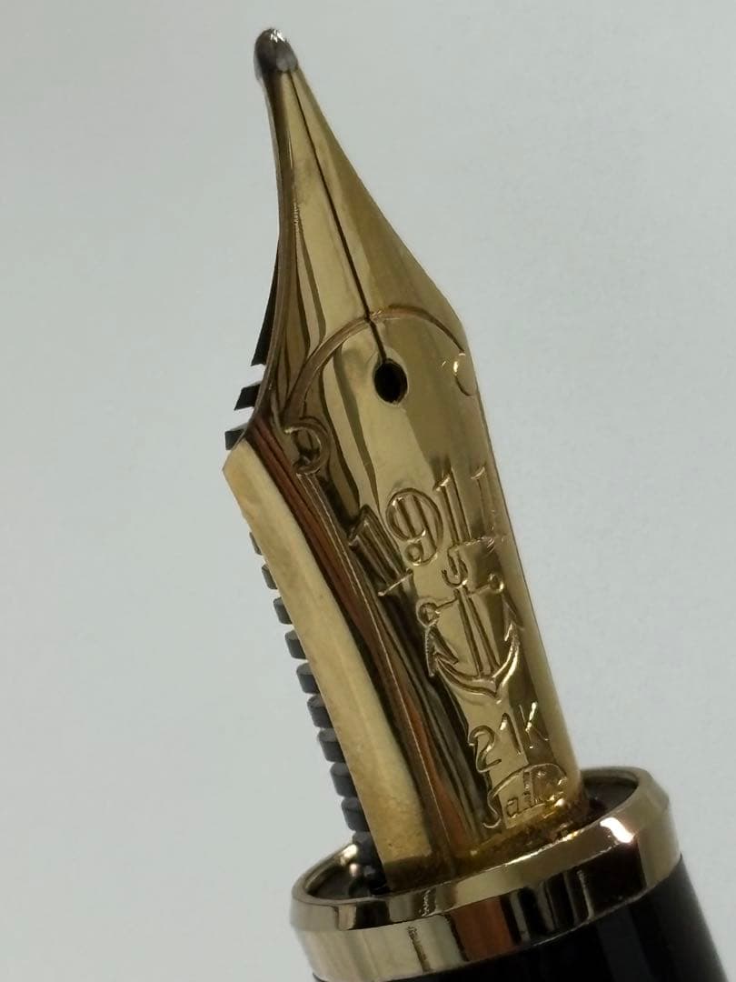 【稀少】セーラー万年筆 長原宣義 ペン先 21K 煤竹 純金プレート 竹取物語