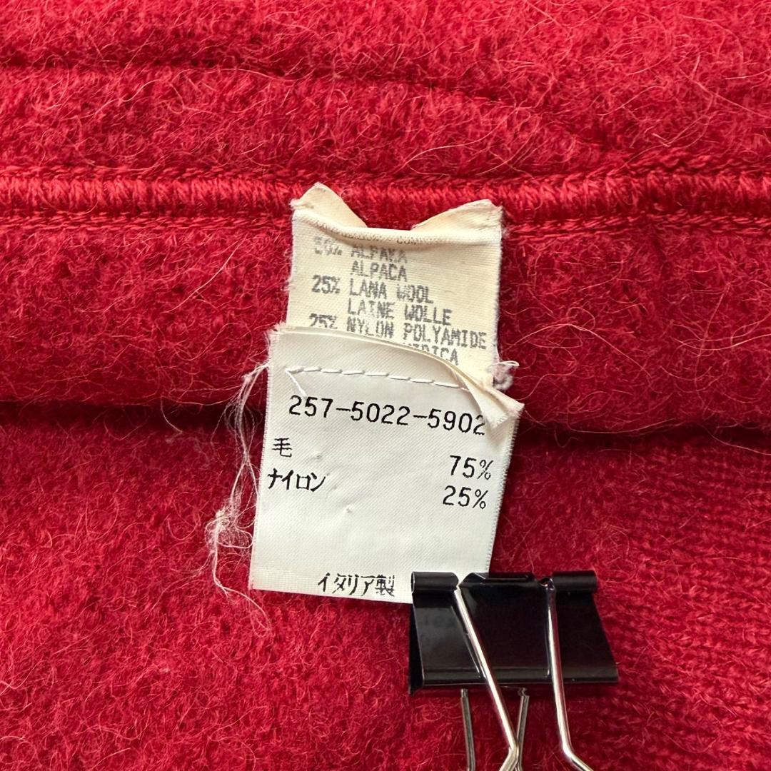 16737✨GUCCI ヴィンテージ 金ボタン ダブル ニットコート レッド