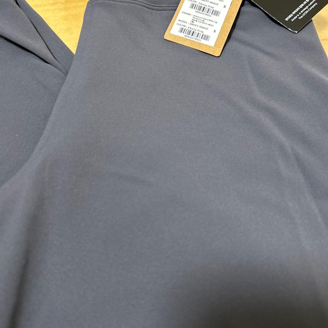 andar Airywinセミ裏起毛ワイドレギンス　ロング　S エボニーグレー