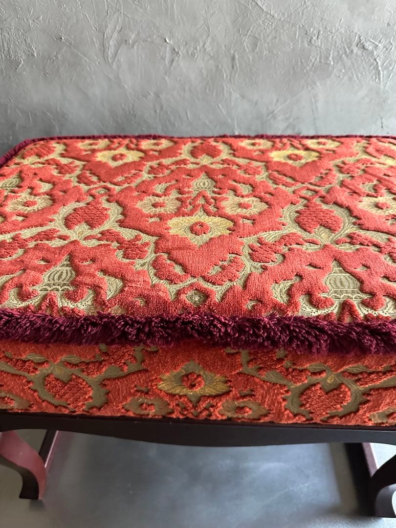 お値下げ‼️ヴィンテージ　スツール　ベンチ　金華織のような