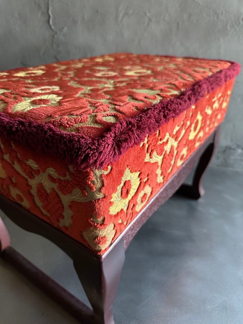 お値下げ‼️ヴィンテージ　スツール　ベンチ　金華織のような