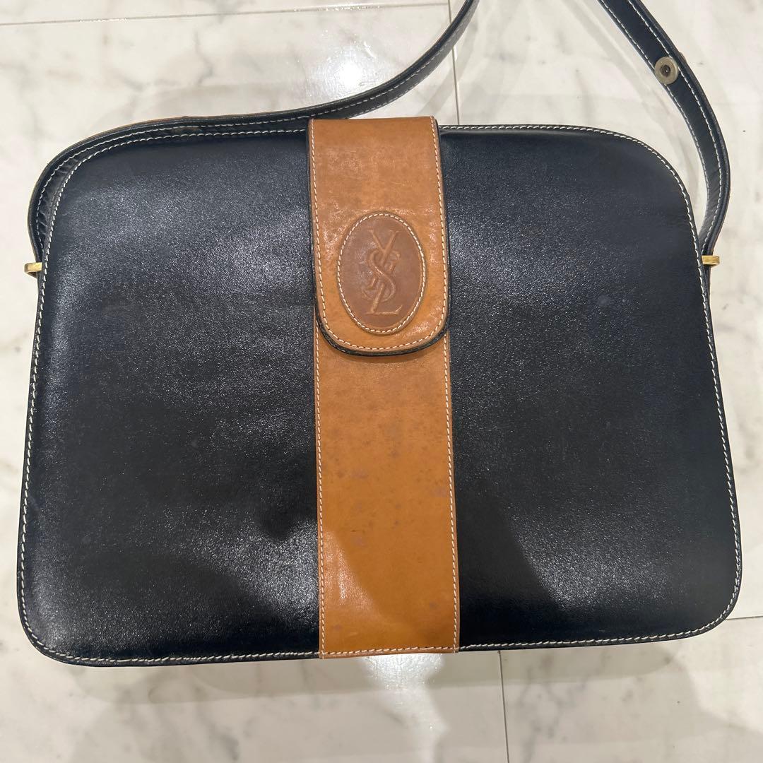 イヴサンローラン 本革 2wayショルダーバッグ　ブラック　匿名