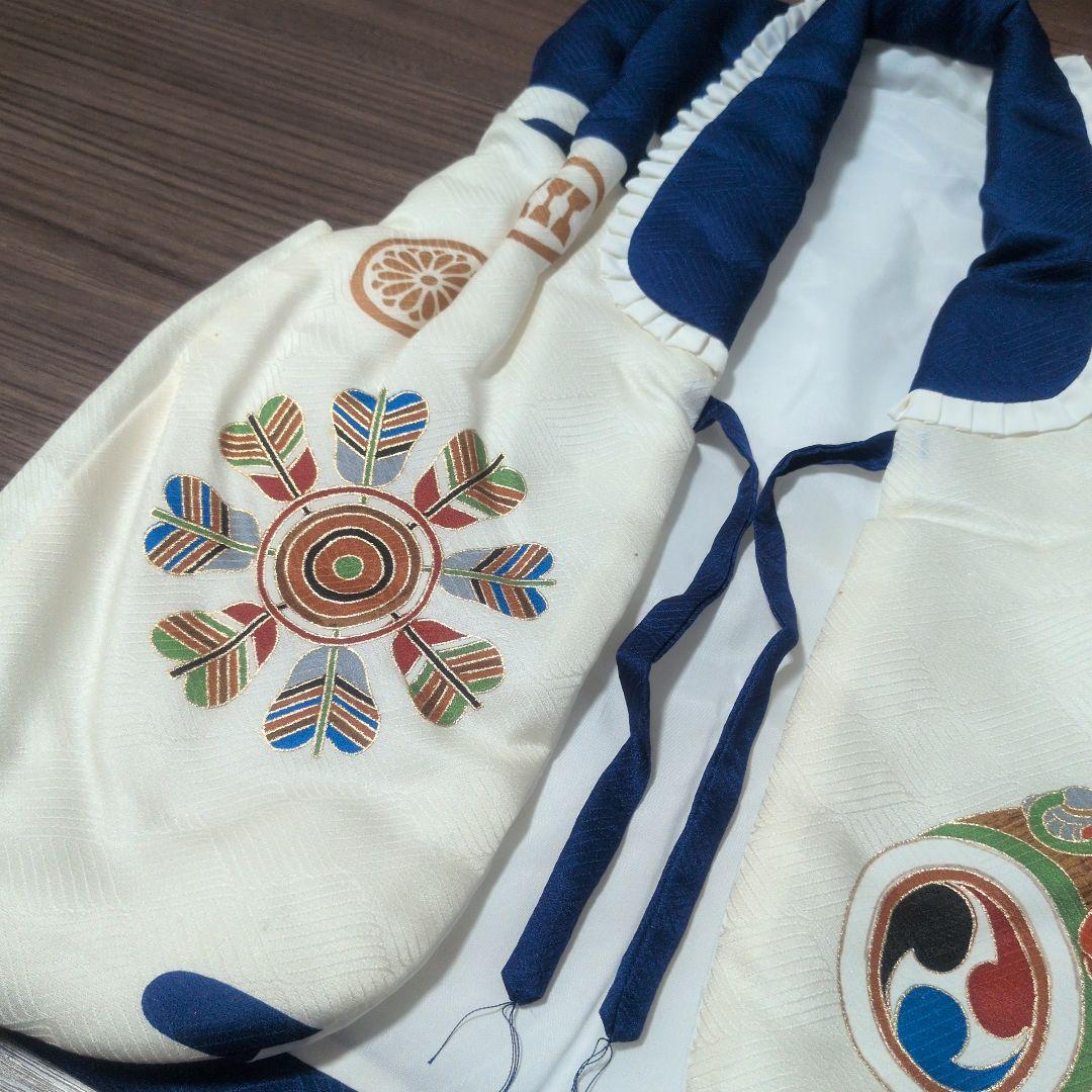 【美品 当日発送】753 5歳 3歳 被布 男の子 着物 ブルー 七五三