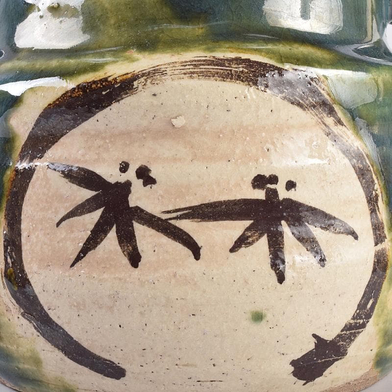 北大路魯山人作　青織部　木槌水指　黒田陶々庵極め箱　D　R8875B