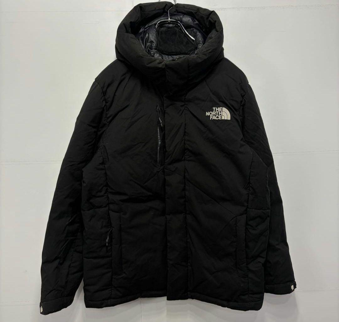 値下げノースフェイス ダウンジャケット パーカー 刺繍ロゴ 古着