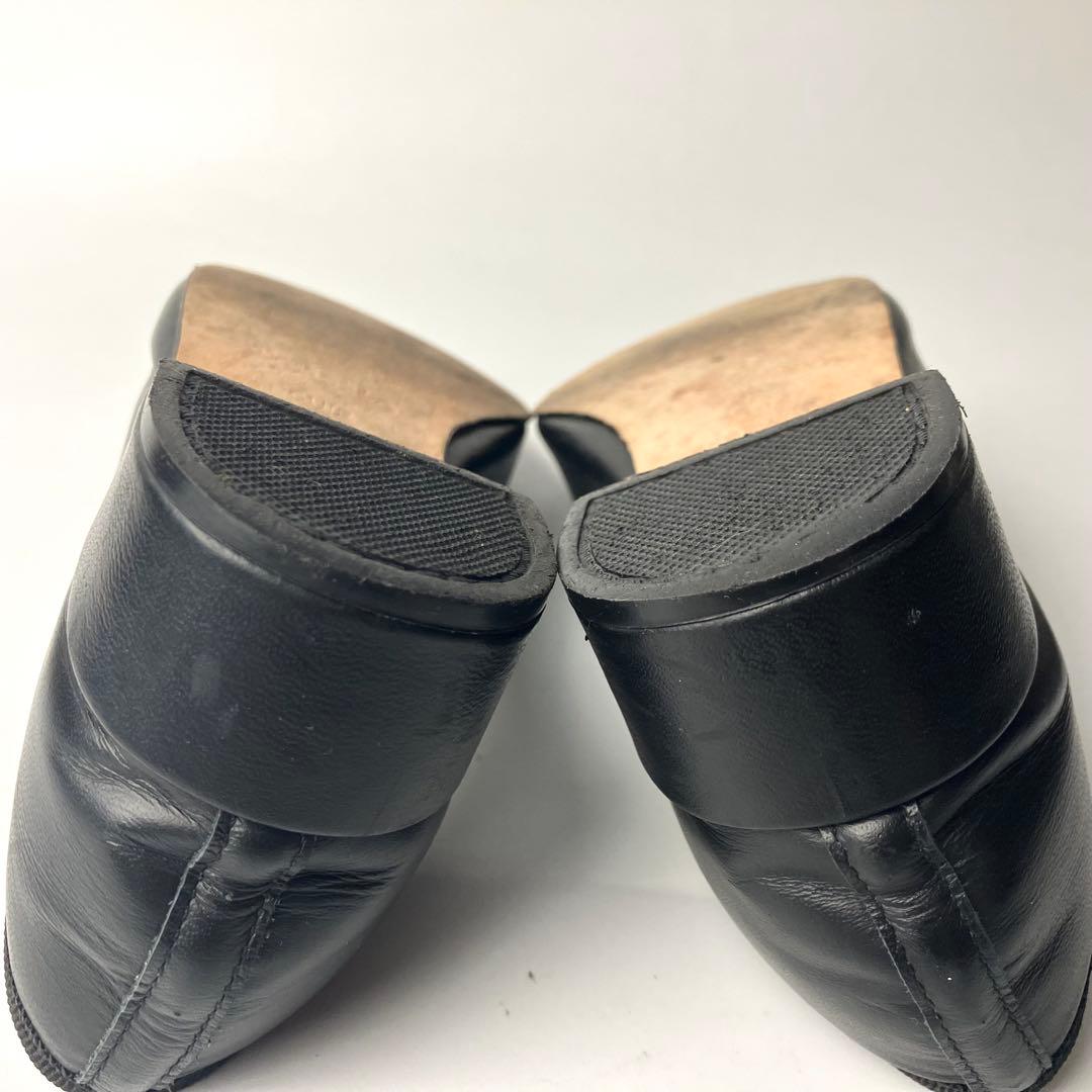 【美品】repetto カミーユ　リボン　バレエシューズ　太ヒール　黒　36