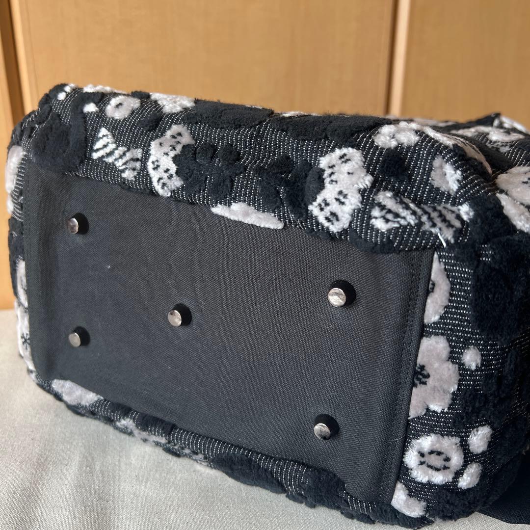 のびしろ応援【ジョリーフルール】もふもふ　チューリップバック　M パンダブラック