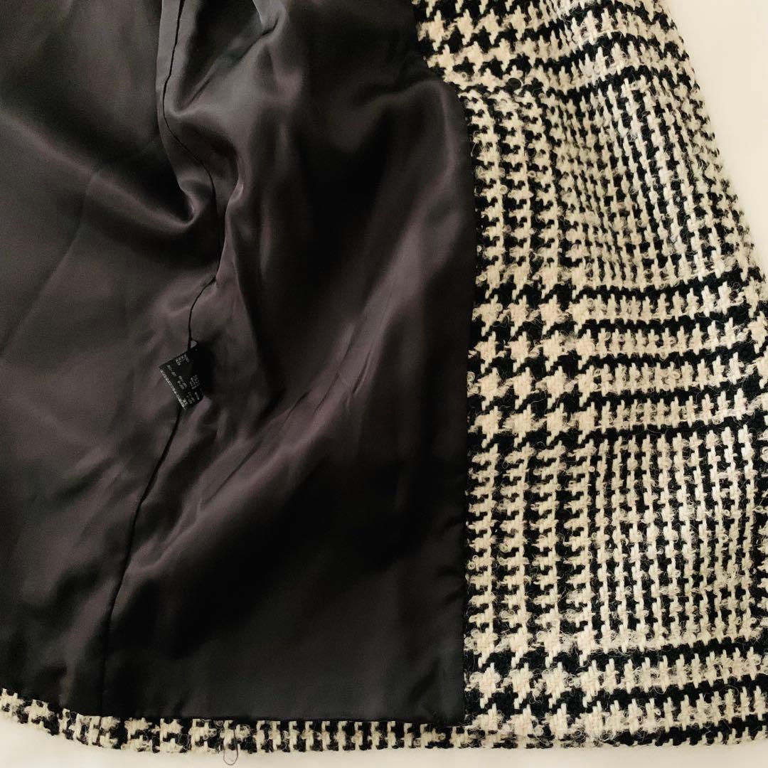 美品✨ユナイテッドアローズ ウール アルパカ チェック柄 コート 日本製 L