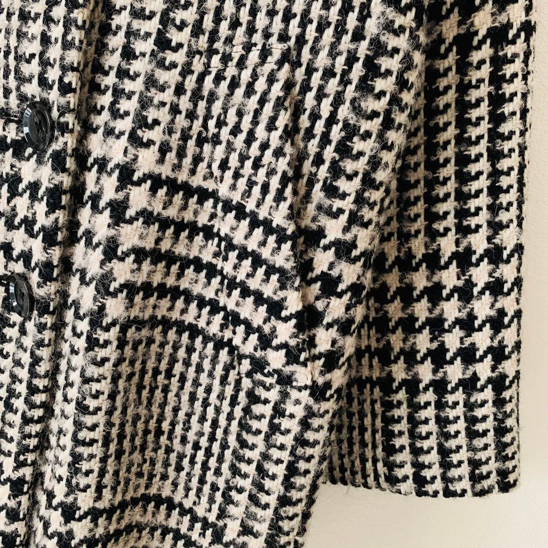 美品✨ユナイテッドアローズ ウール アルパカ チェック柄 コート 日本製 L