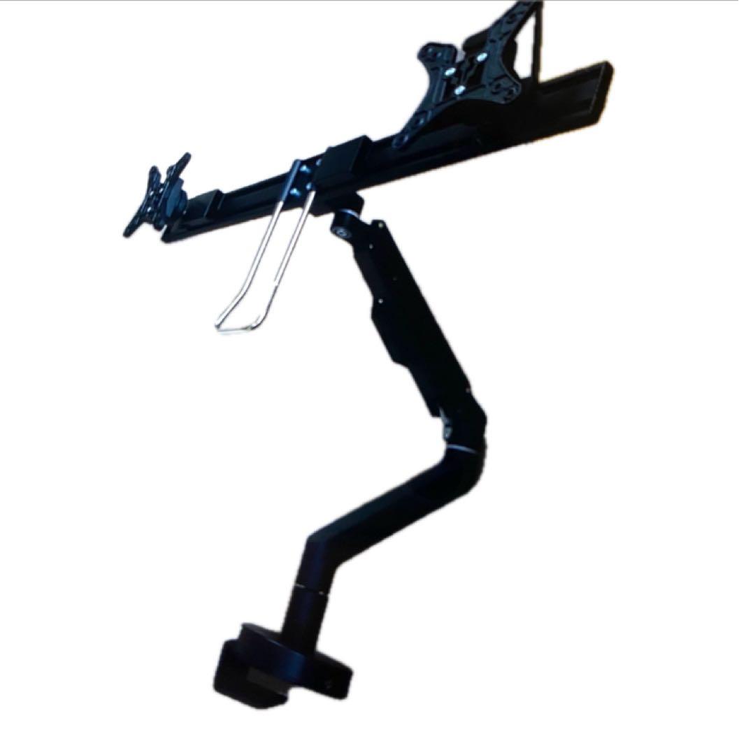 デュアルモニターアーム ブラック2画面