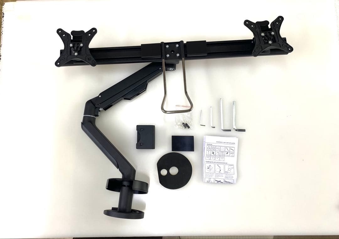 デュアルモニターアーム ブラック2画面