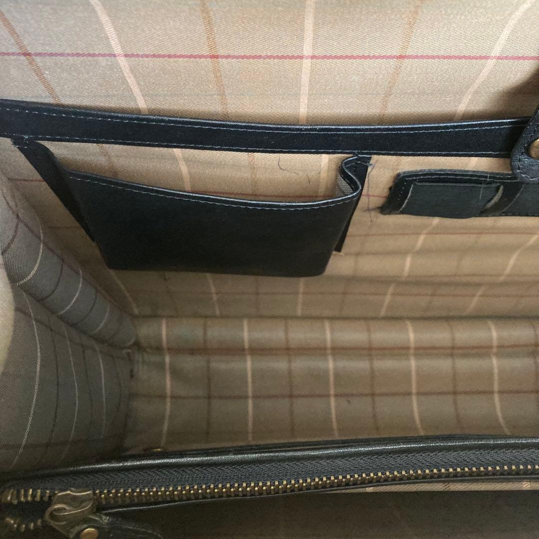 【希少】BURBERRY ダレスバッグ ブラック レザー シボ革 ビジネスバッグ
