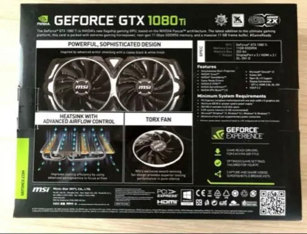 （2台）MSI GTX1080Ti グラフィックスボード