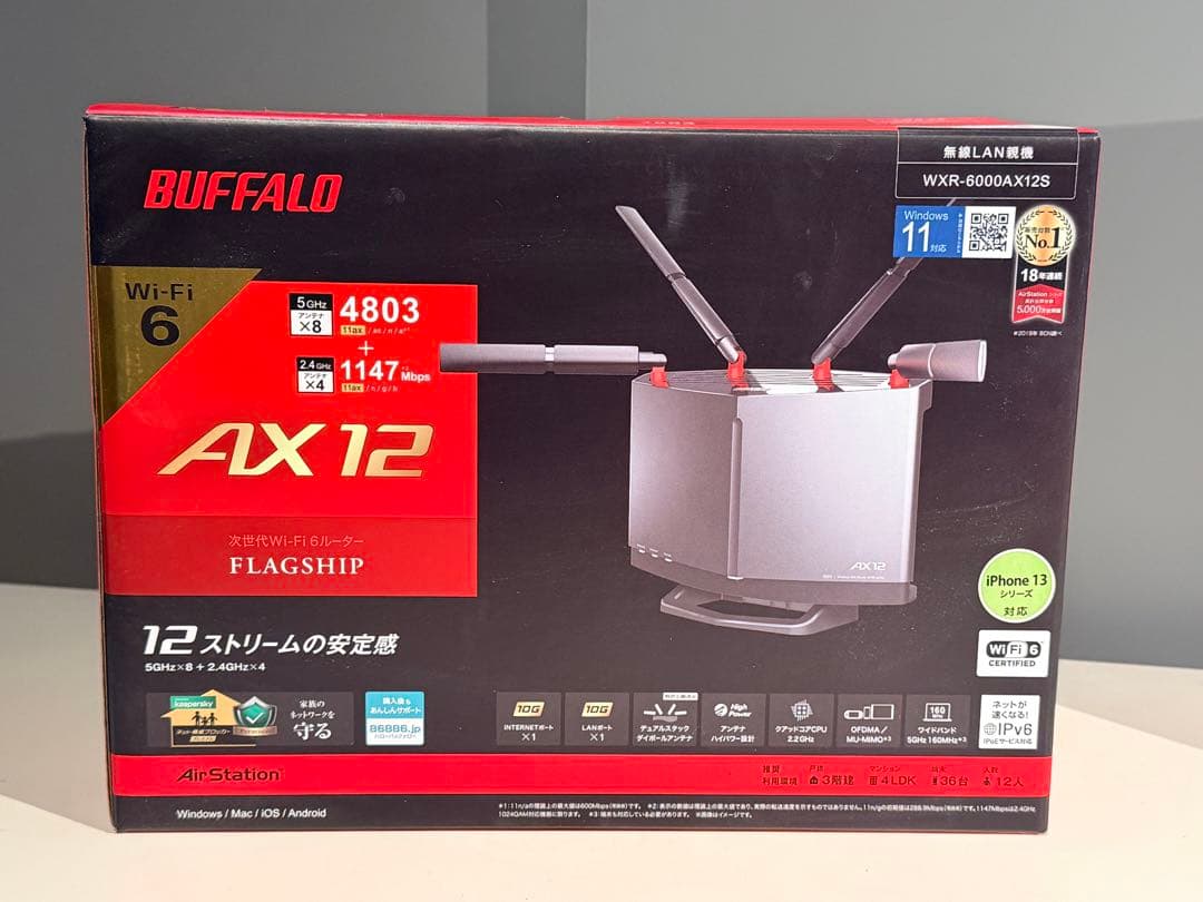 のり　BUFFALO WXR-6000AX12S Wi-Fi6 AX12