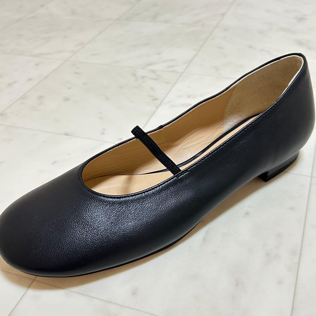 美品✨CLANE フラットシューズ オブリークトゥ ブラック 37