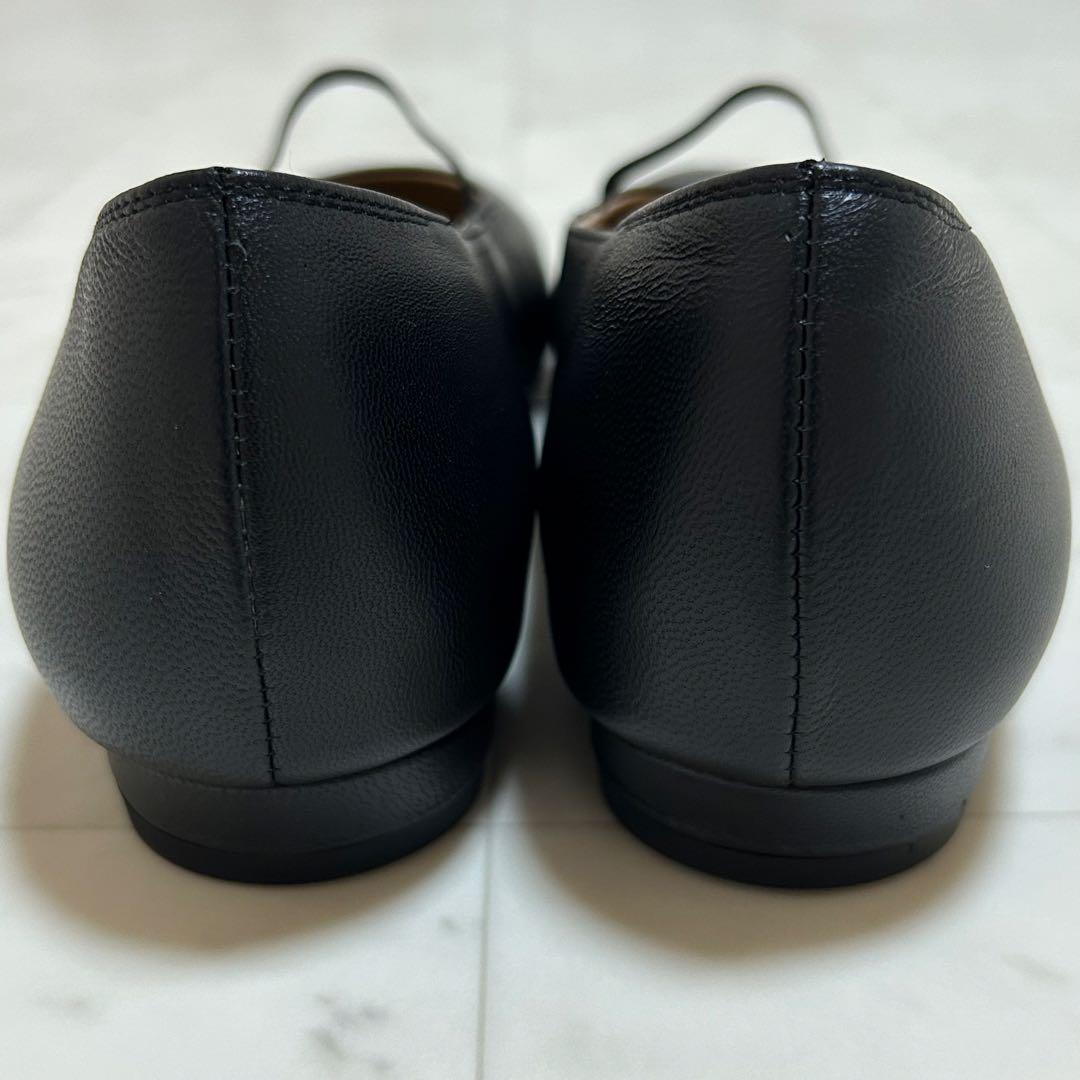 美品✨CLANE フラットシューズ オブリークトゥ ブラック 37