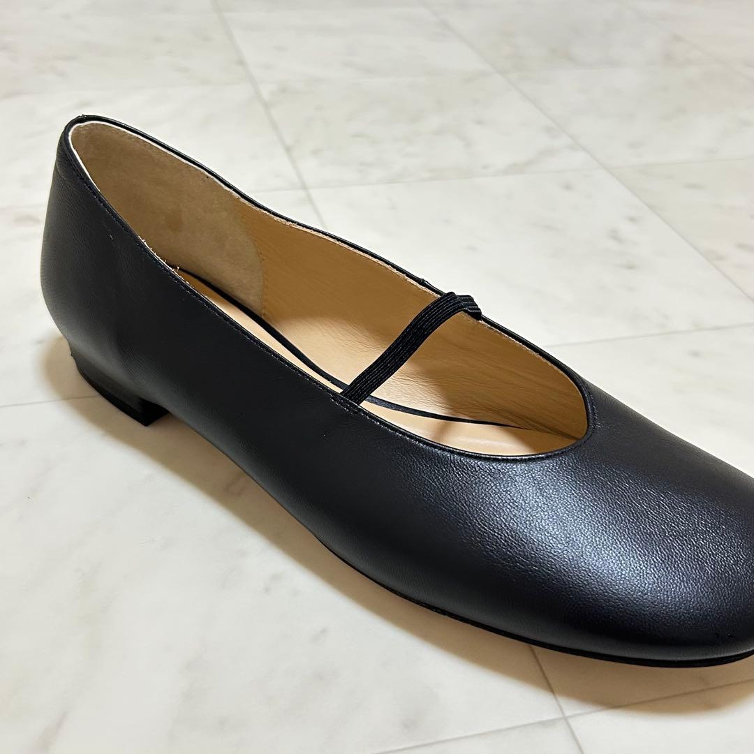 美品✨CLANE フラットシューズ オブリークトゥ ブラック 37