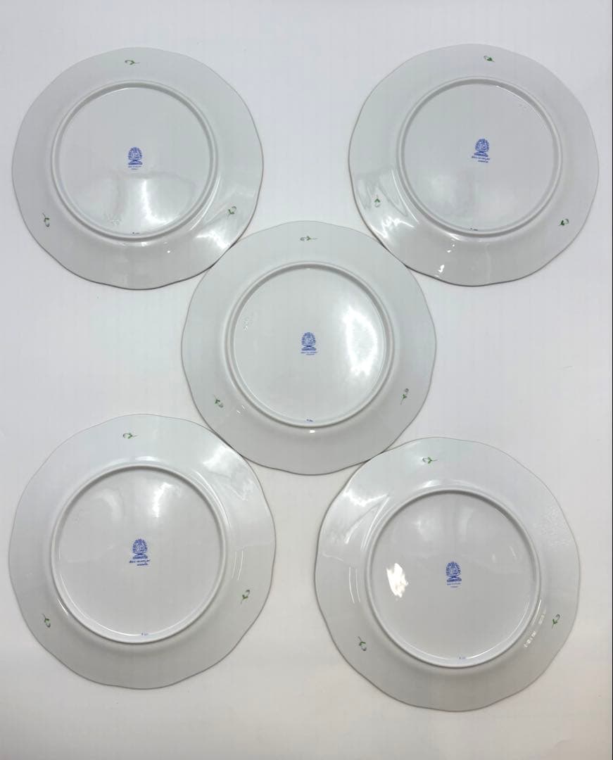 希少　ヘレンド　アポニーグリーン 25cm ディナープレート　5枚セット