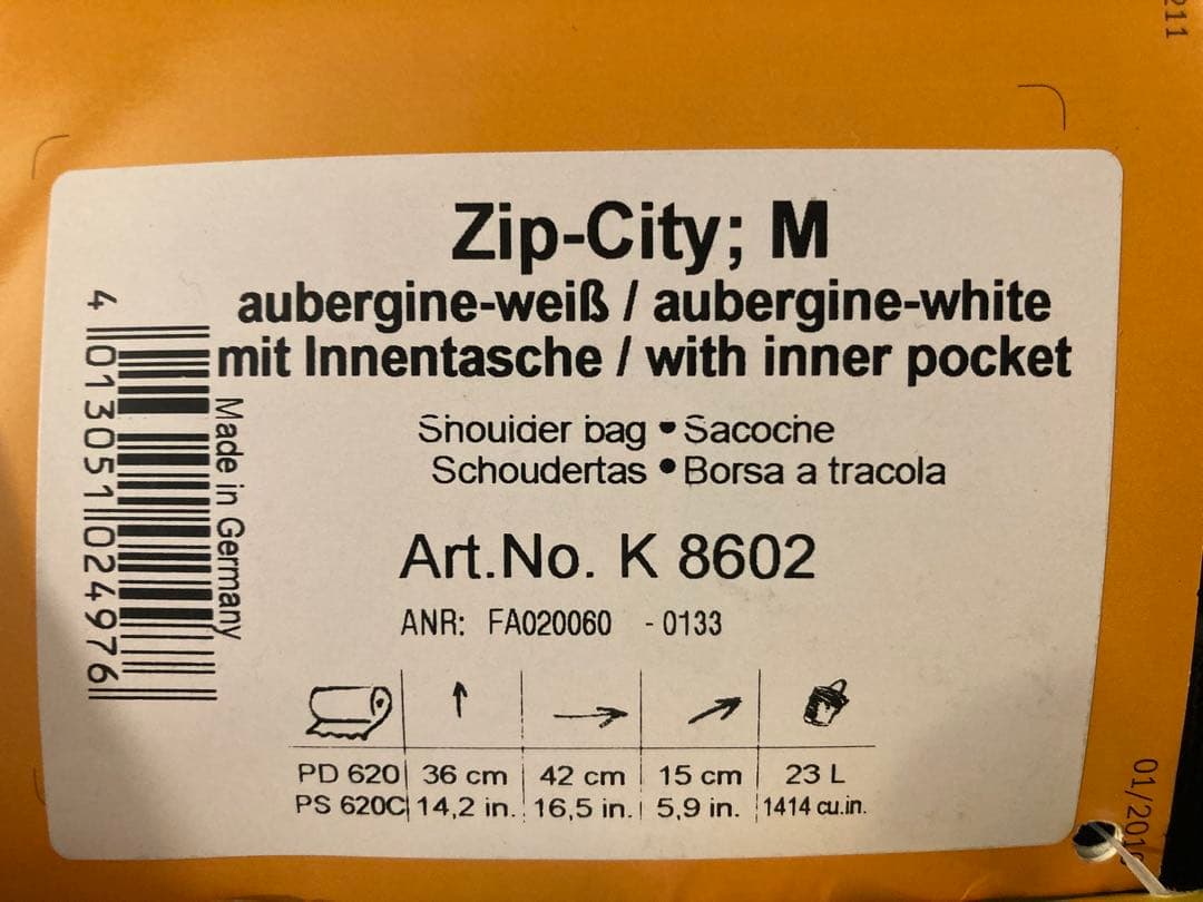 アクセサリー ORTLIEB Zip-City M aubergine-white
