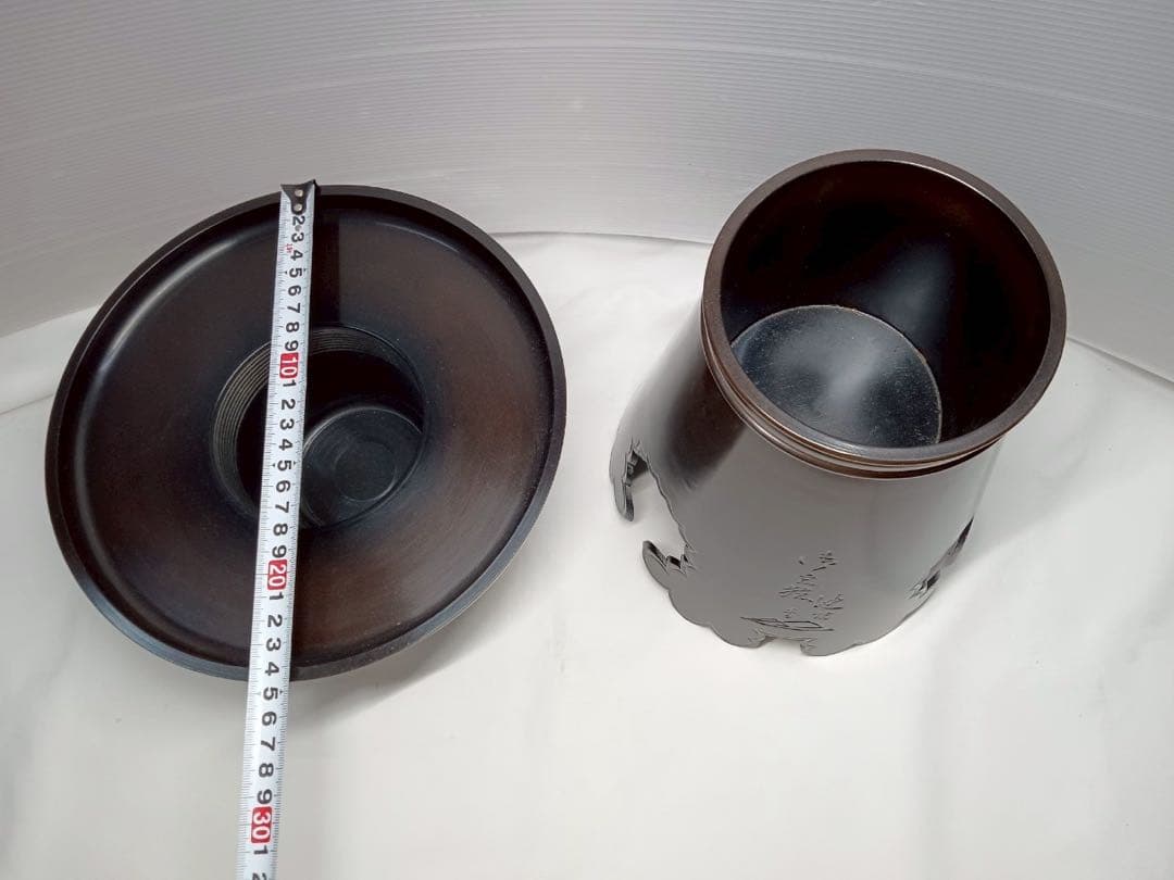 池坊 御玄猪 芳幸造 華道 花道具 生け花 薄端 花器 花瓶 唐金製 銅合金