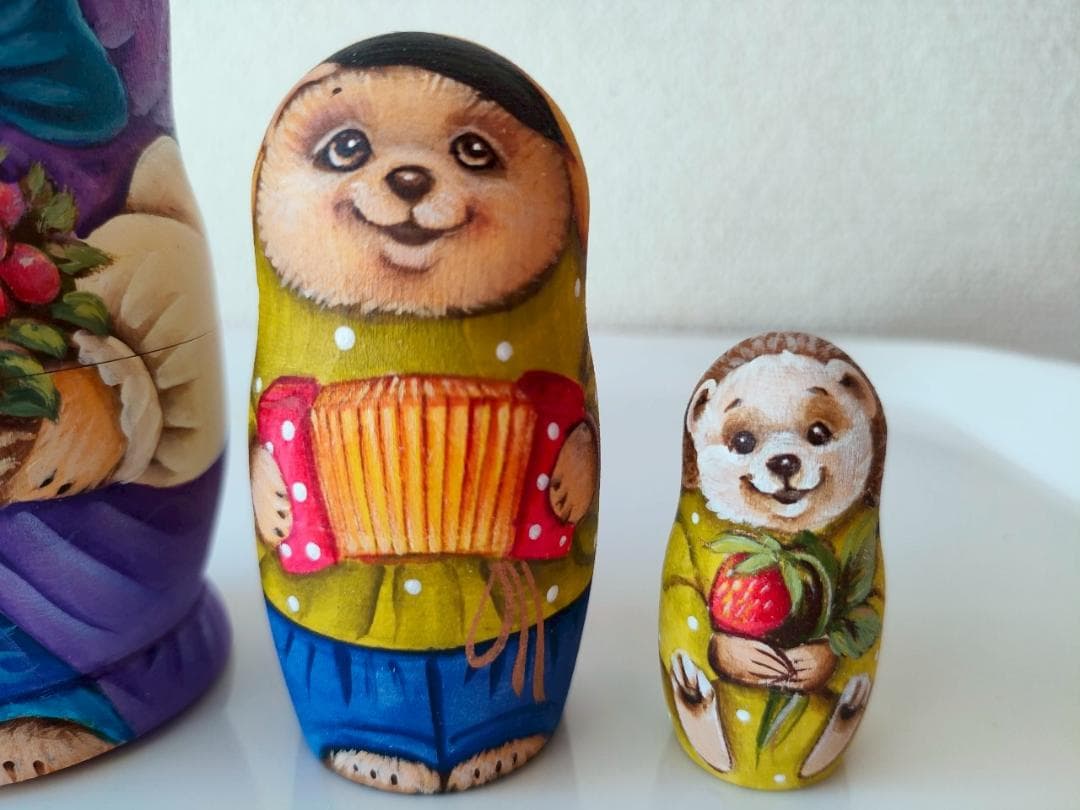 【KV015】11cm級 マトリョーシカ カバノヴァ　くまの親子