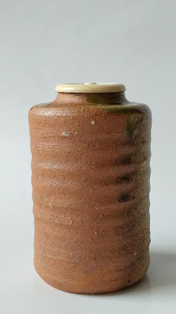 信楽焼 茶入 今井桂秋 作 仕覆 雪月花七宝緞子 茶道具 共箱 新品 未使用品