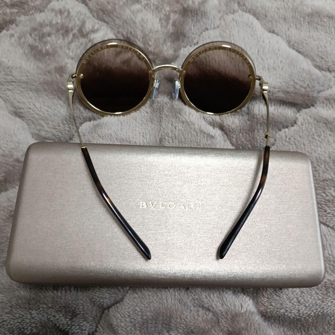 BVLGARI ラウンドサングラス ブラウン