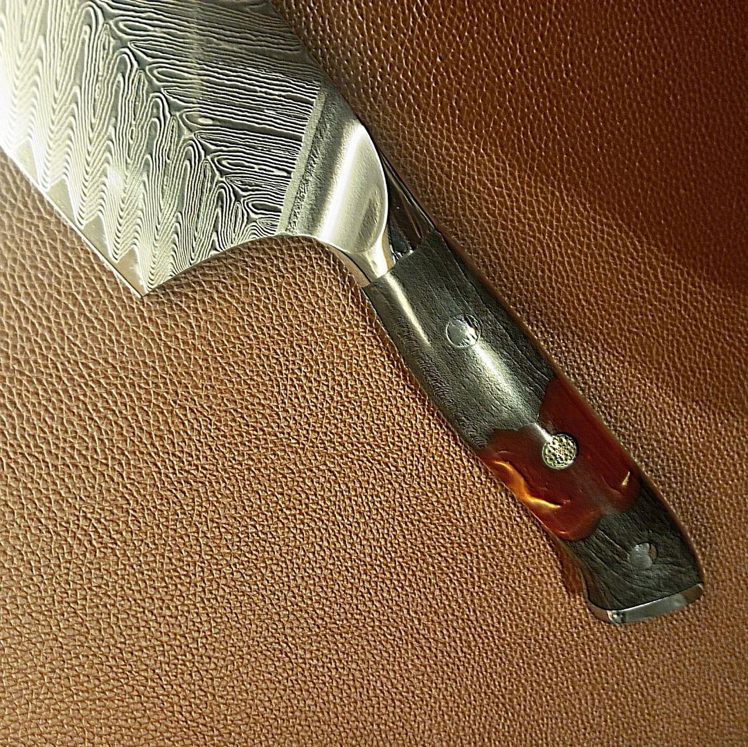 【新作】牛刀　VG10　73層ダマスカス鋼　赤柄