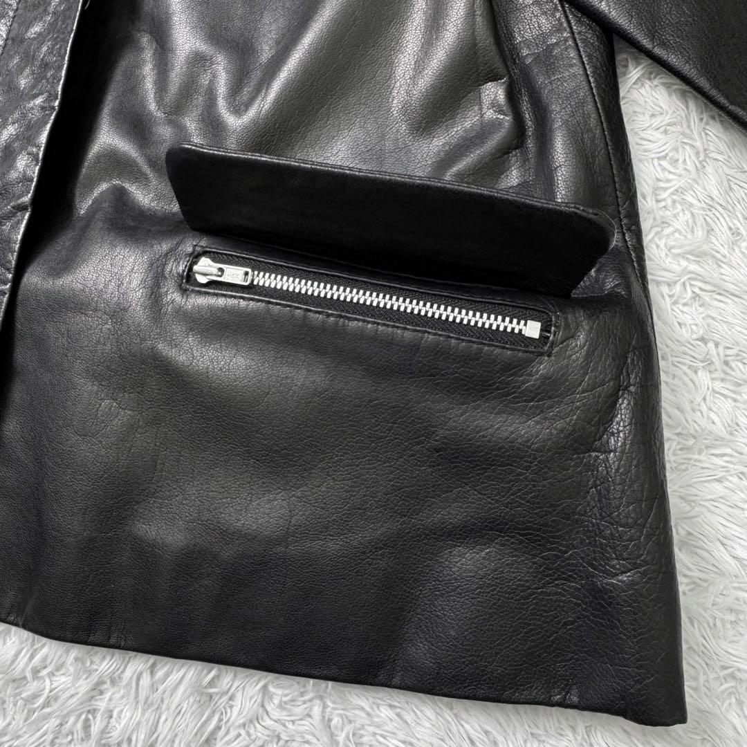 【美品】イエナ　山羊革シングルライダースレザージャケット黒36