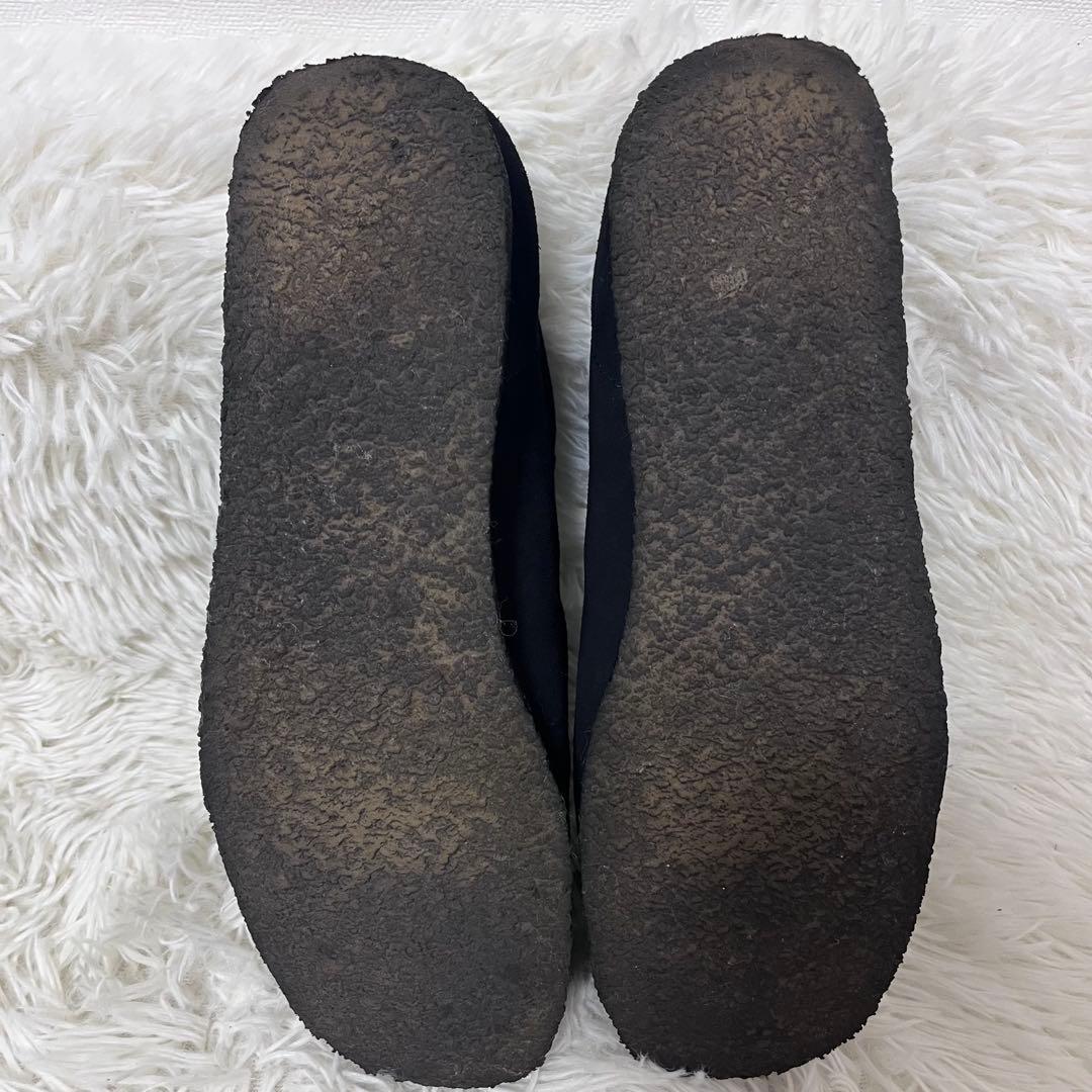 美品 クラークス US9 ワラビー モカシンシューズ スエード ブラック